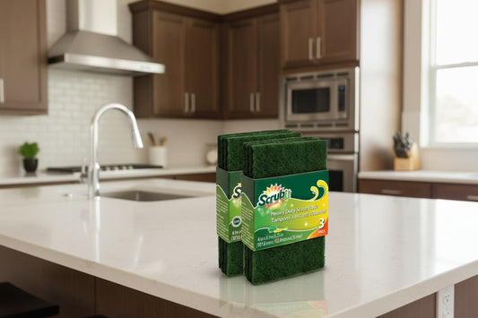 Heavy Duty Household Cleaning Scrubber with Non-Scratch Anti-Grease Technology