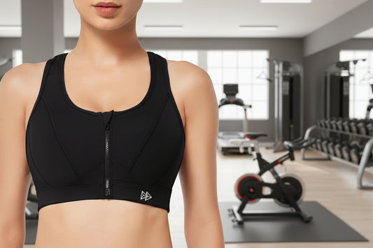 Zip Front Sports Bra women