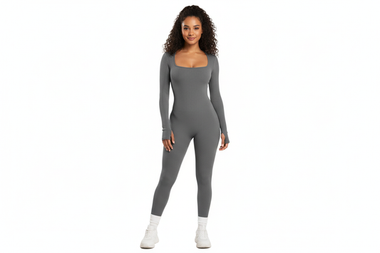 Gray jumpsuit with different model