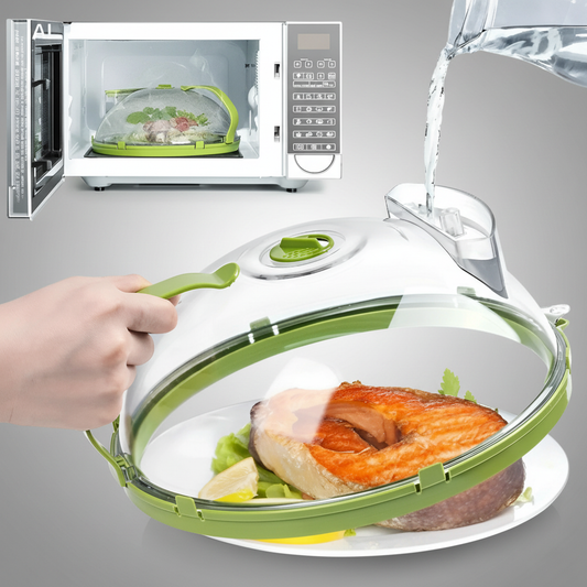 Microwave Food Cover - Silver Background